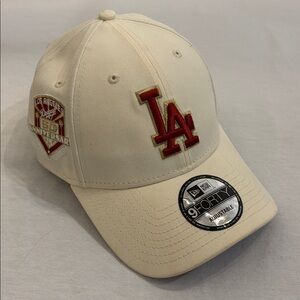 Los Angeles Dodgers 50th Anniversary New Era Cream Cap with Red and Gold Accents